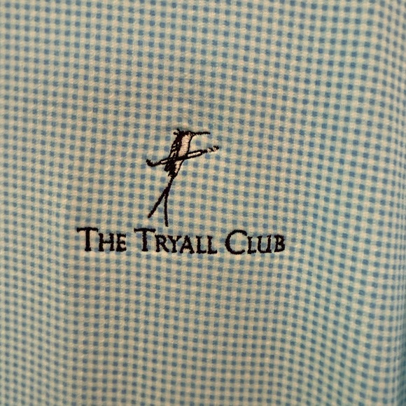 Men's The Tryall Club Blue IBKUL Polo golf Shirt Medium - Picture 2 of 3